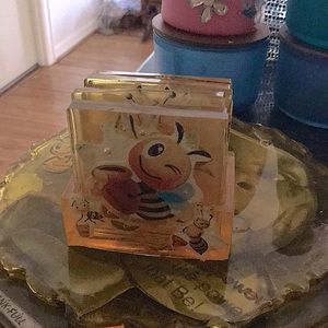 Just “Bee” coasters and holder